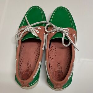 Sperry Green and Tan Boat Shoes